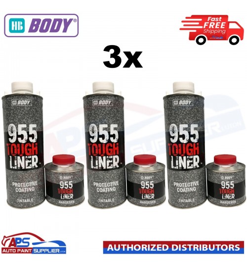 3X HB Body 955 Tough Liner 1L Tintable with HARDNER (Next Day Delivery)
